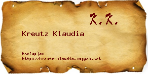 Kreutz Klaudia névjegykártya